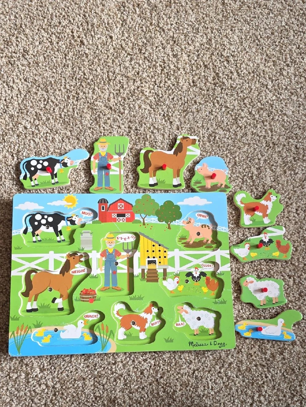 Melissa & Doug See & Hear Wooden Farm & Pet Block Puzzles